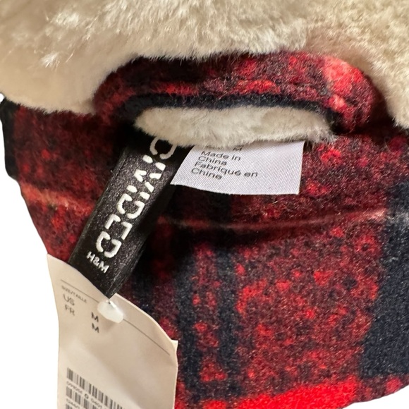 H&M Divided Felted Red Check Jacket - Picture 4 of 4
